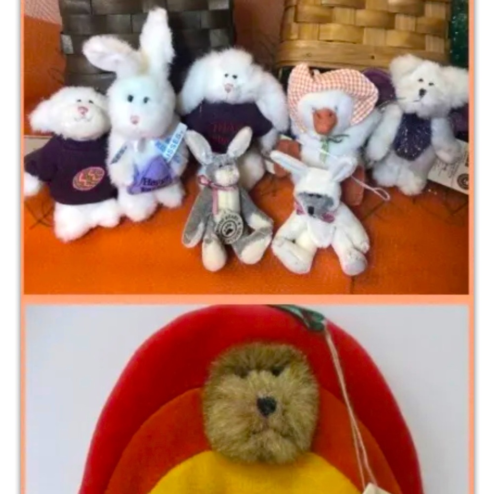 ADDED “APRIL,” 8 VALUABLE Boyds’ Bears Mini Plush Bears w RARE JELLIE!
